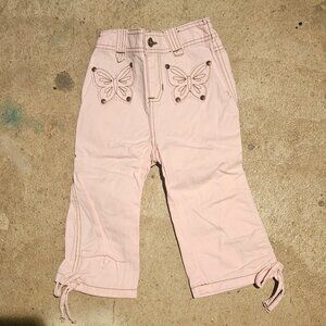 Calvin Klein Jeans - Pink Butterfly Crop Jeans - Size 6x